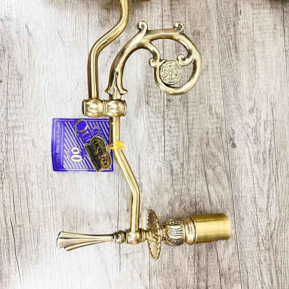Brass Victorian Wall Light: Gold Swing Arm Lighting